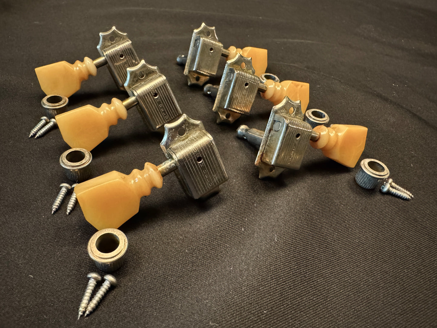 Gibson Custom Shop Kluson Aged Relic Nickel Single Line Double Ring 1960 R0 KD-3-NPKDRSL 3x3 Guitar Tuning Machines